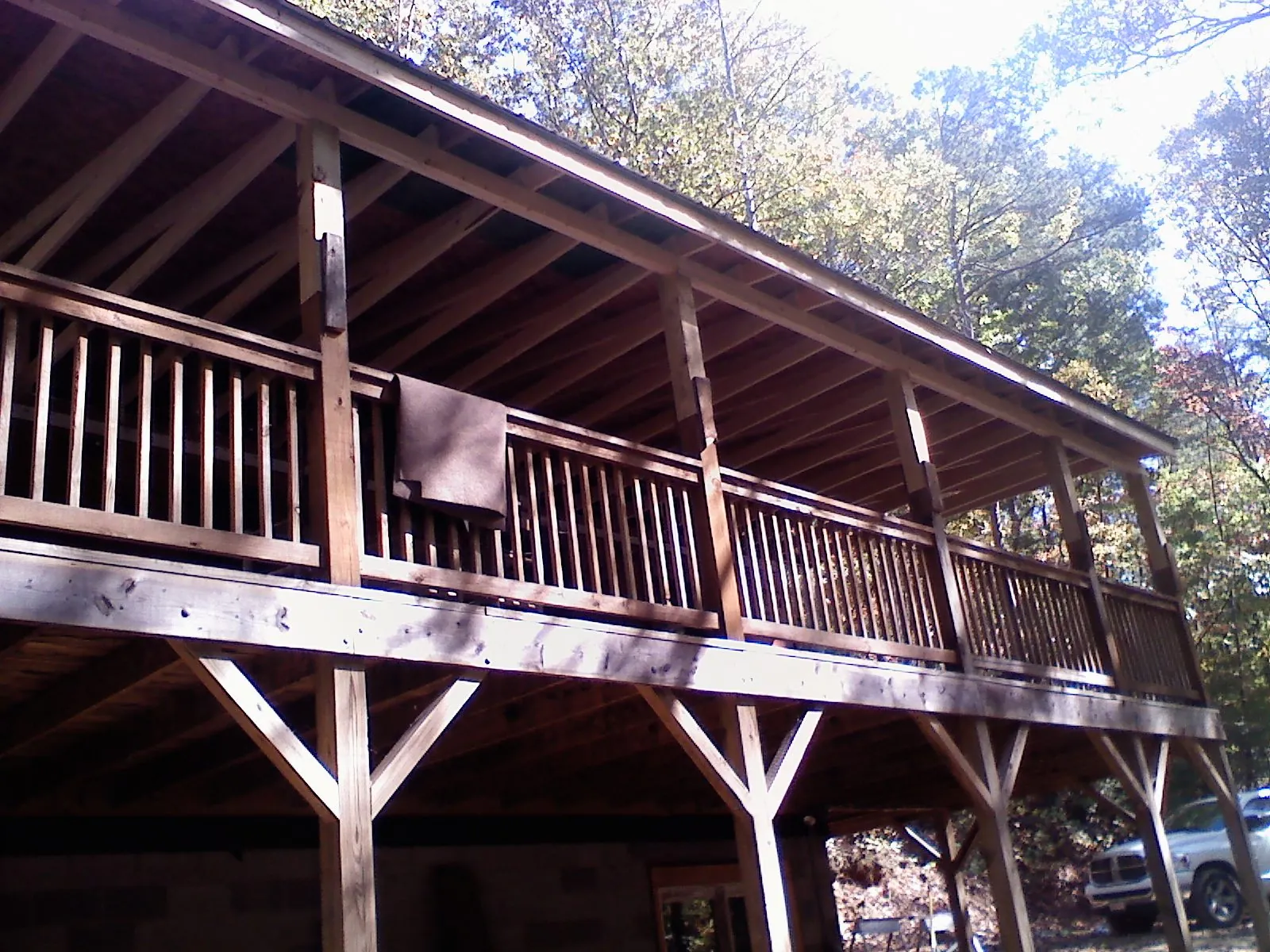 Timber framing under a new elevated porch and deck — Roof Leak Repair in Shavertown by Roofing Brothers